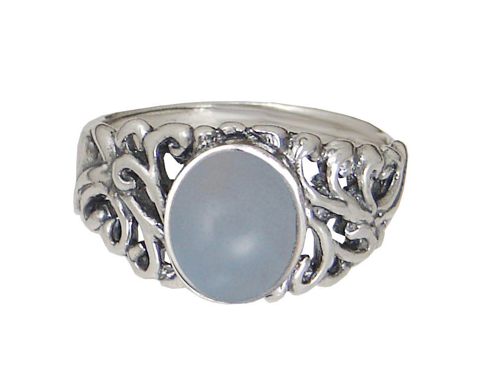 Sterling Silver Gemstone Ring With Chalcedony Size 10